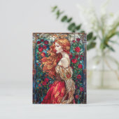 Mooie prinses tussen de Rozen Briefkaart (Staand voorkant)