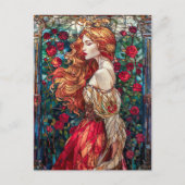 Mooie prinses tussen de Rozen Briefkaart (Voorkant)