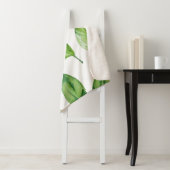 Mooie print met delicate groene bladeren sherpa deken (In situ)