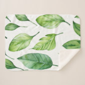 Mooie print met delicate groene bladeren sherpa deken (Voorkant (horizontaal))