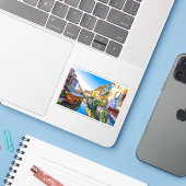 Mooie print van Little Venice in Colmar Sticker (Laptop met iPhone)