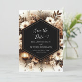 Mooie printbare rustieke trouw save the date (Staand voorkant)