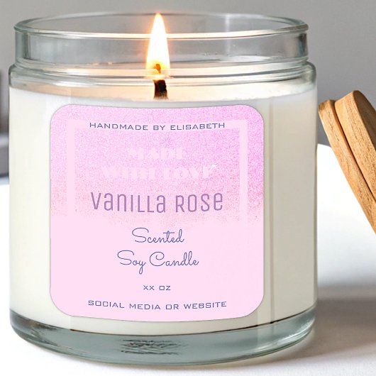 Mooie Product Labels Roze en Paarse Glitter Regen