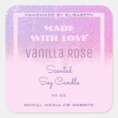 Mooie Product Labels Roze en Paarse Glitter Regen (Voorkant)