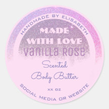 Mooie Product Labels Roze en Paarse Glitter Regen