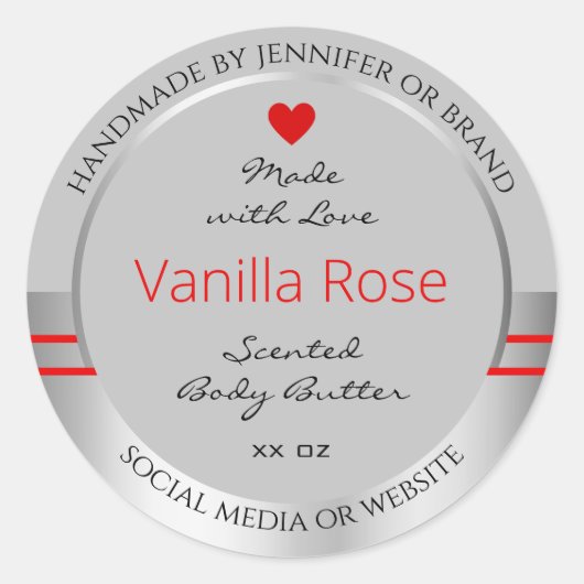 Mooie Product Verpakking Etiketten Licht Grijs Zil (Voorkant)