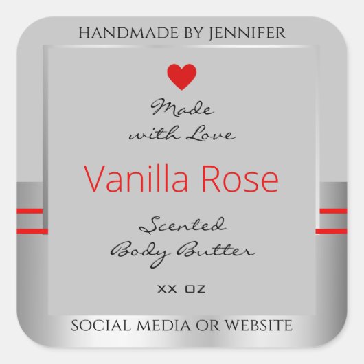 Mooie Product Verpakking Etiketten Licht Grijs Zil (Voorkant)