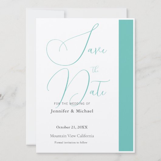 Mooie professionele minimalistische effen moderne  save the date (Voorkant)
