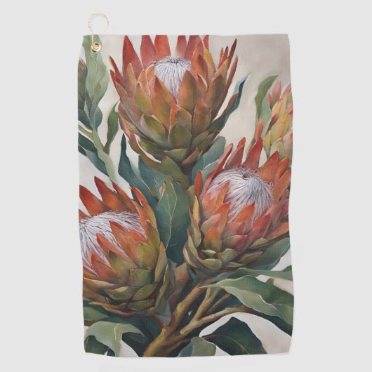 Mooie Protea Bloemen uit Zuid-Afrika Golfhanddoek (Voorkant)