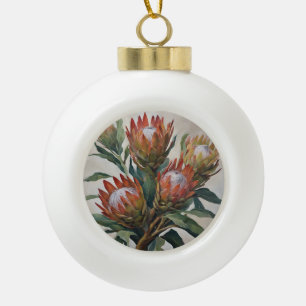 Mooie Protea Bloemen uit Zuid-Afrika Keramische Bal Ornament