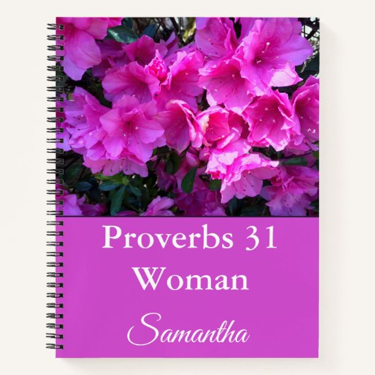 Mooie Proverbs 31 Vrouw Azalea Notitieboek (Voorkant)