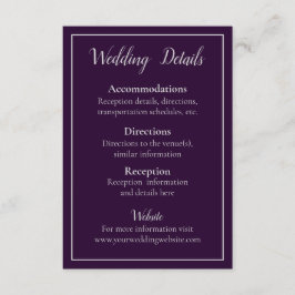 Mooie pruim en zilver informatiekaartje