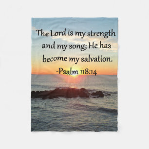 Mooie Psalm 118:14 Zonsopgang Foto Design Fleece Deken