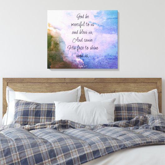 Mooie Psalm 67 Zegen Over Ons Canvas Afdruk (Insitu (Slaapkamer))