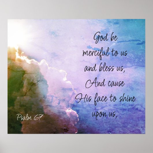 Mooie Psalm 67 Zegen over ons Poster (Voorkant)