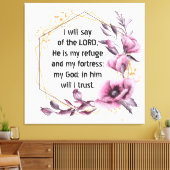 Mooie Psalm 91 Bloemen Canvas Print (Insitu (Woonkamer))