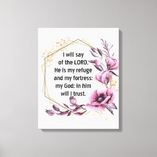Mooie Psalm 91 Bloemen Canvas Print (Voorkant)