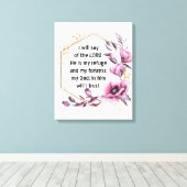 Mooie Psalm 91 Bloemen Canvas Print (Insitu (Houten vloer))