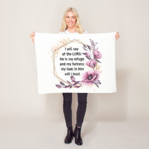 Mooie Psalm 91 Bloemen Fleece Deken