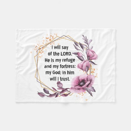 Mooie Psalm 91 Bloemen Fleece Deken (Voorkant (Horizontaal))