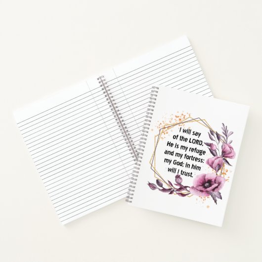 Mooie Psalm 91 Bloemen Notitieboek (Binnen)