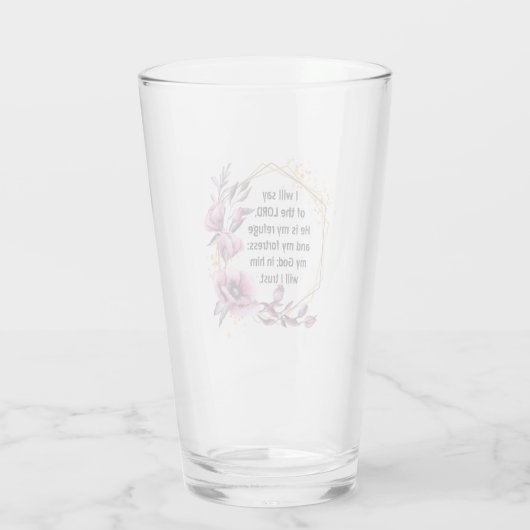 Mooie Psalm 91 Bloemenglas Glas (Achterkant)