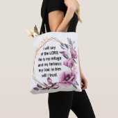 Mooie Psalm 91 Floral Canvas tas (Dichtbij)