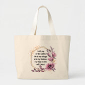 Mooie psalm 91 Floral Grote Canvas tas (Voorkant)