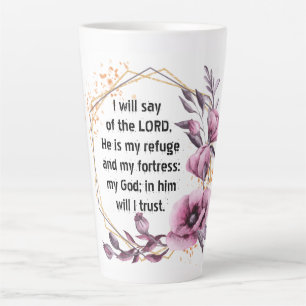 Mooie Psalm 91 Floral Latte Mok