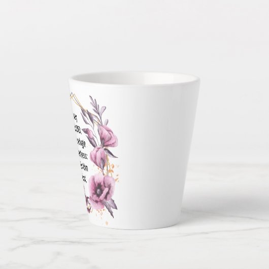 Mooie Psalm 91 Floral Latte Mok (Voorkant)