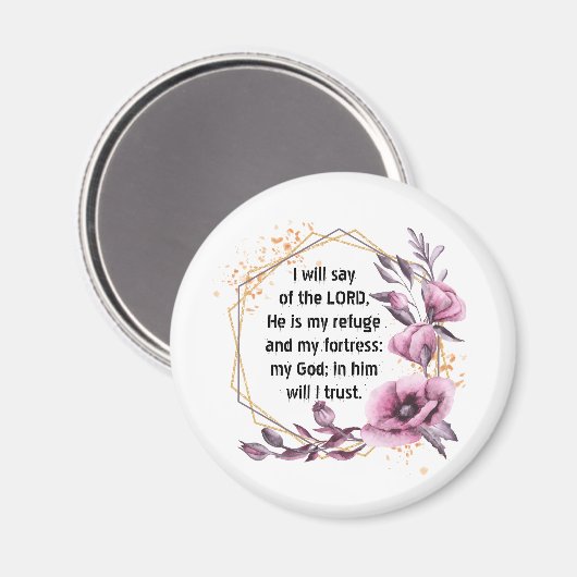 Mooie psalm 91 Floral magnet (Voorkant / Achterkant)