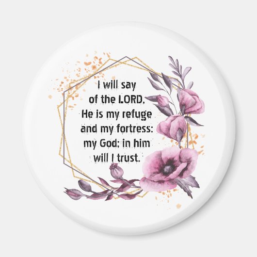 Mooie psalm 91 Floral magnet (Voorkant)