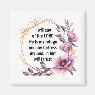 Mooie psalm 91 Floral magnet