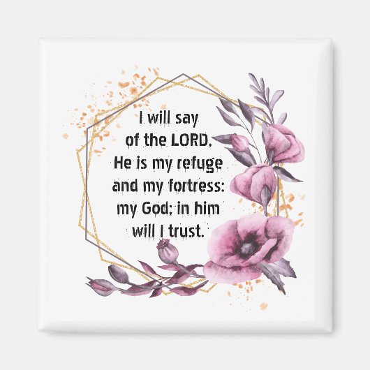 Mooie psalm 91 Floral magnet (Voorkant)