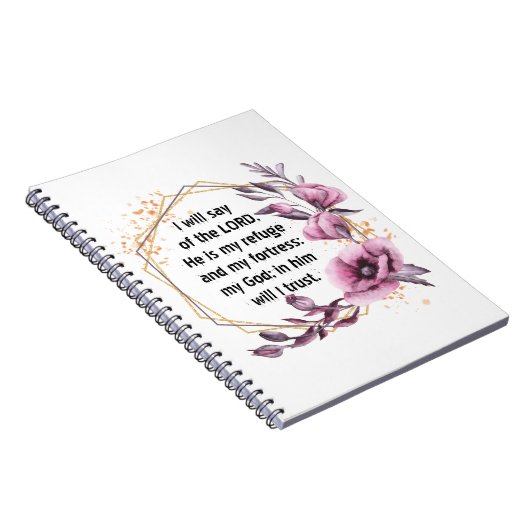 Mooie Psalm 91 Floral notebook Notitieboek (Rechterzijde)