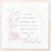 Mooie psalm 91 Onderzetter van Floral Glass Glazen Onderzetter (Achterkant)