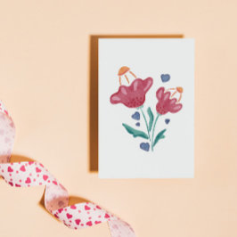Mooie Psychedelische Bloemen Feestdagenkaart