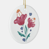 Mooie Psychedelische Bloemen Keramisch Ornament (Rechts)