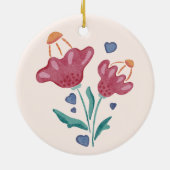 Mooie Psychedelische Bloemen Keramisch Ornament (Achterkant)