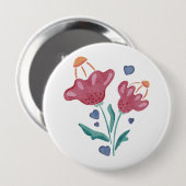 Mooie Psychedelische Bloemen Ronde Button 4,0 Cm (Voorkant /achterkant)