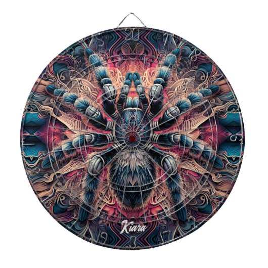 Mooie psychedelische tarantula dartbord (Voorkant)