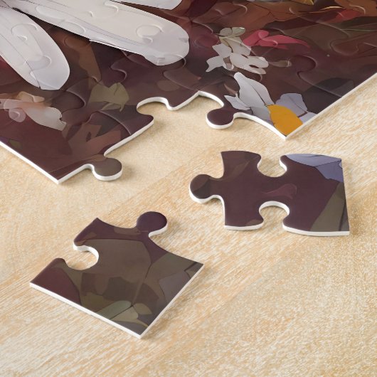 Mooie Puffin in Daisy Field Legpuzzel (Zijkant)