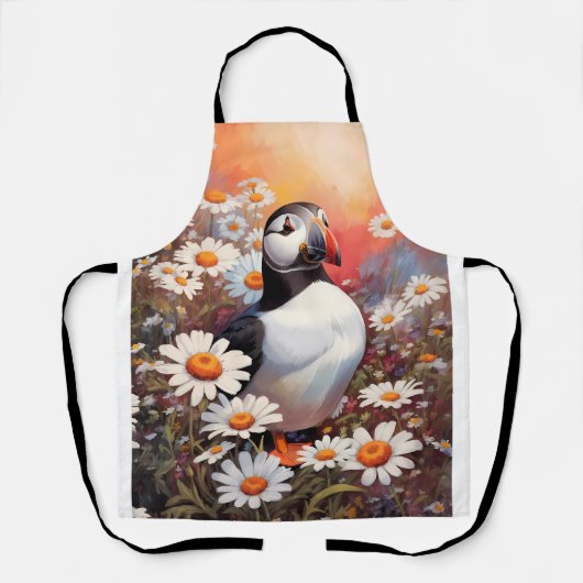 Mooie Puffin in Daisy Field Schort (Voorkant)
