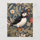 Mooie Puffin William Morris geïnspireerd Briefkaart (Voorkant)