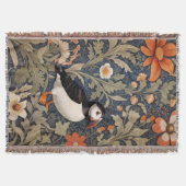 Mooie Puffin William Morris geïnspireerd Deken (Voorkant)