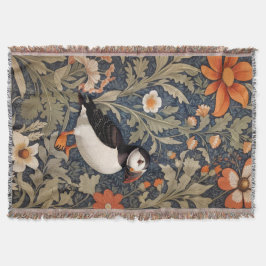 Mooie Puffin William Morris geïnspireerd Deken