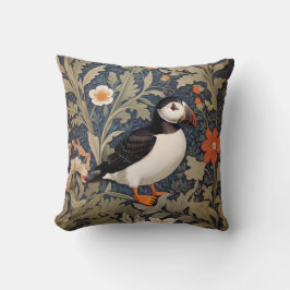Mooie Puffin William Morris geïnspireerd Kussen