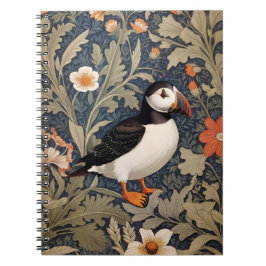 Mooie Puffin William Morris geïnspireerd Notitieboek