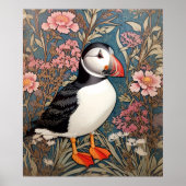 Mooie Puffin William Morris Geïnspireerd Poster (Voorkant)