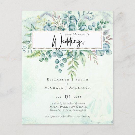 Mooie puistjes Eucalyptus BUDGET uitnodigen (Voorkant)